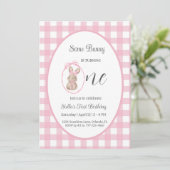 Some Bunny Invitation 1st Birthday Party Card (Debout devant)