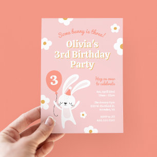 Some Bunny is drie Schattigee retro 3e verjaardags Kaart