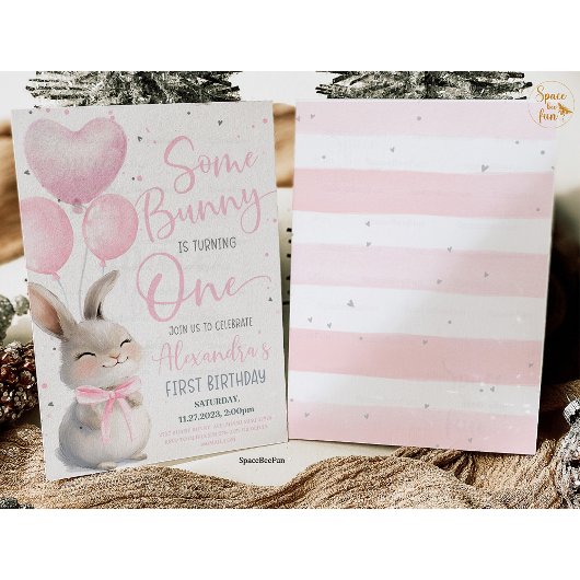 Some Bunny is een Bow Bunny 1st Birthda Kaart