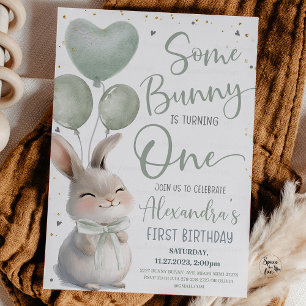 Some Bunny is een Bow Bunny 1st Birthday Kaart
