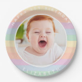 Some Bunny is een Schattigee regenboog verjaardags Papieren Bordje (Voorkant)