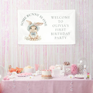 Some Bunny is een welkom 1e verjaardagsfeestje Spandoek