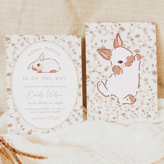 Some Bunny is on the Way Baby Shower Invitation
