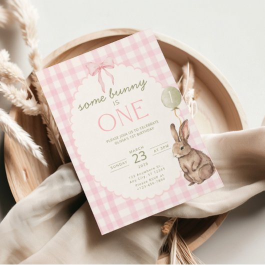 Some Bunny is One Birthday Invitation Easter