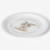Some Bunny is One Curved Text Eerste Verjaardagsfe Papieren Bordje (Gekanteld)