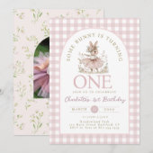 Some BUNNY is ONE First Birthday Invitation (Devant / Derrière)