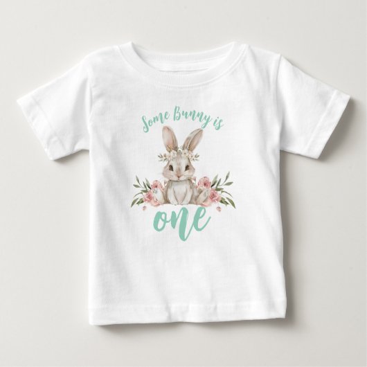 Some Bunny is One Flower Eerste Verjaardag Shirt (Voorkant)