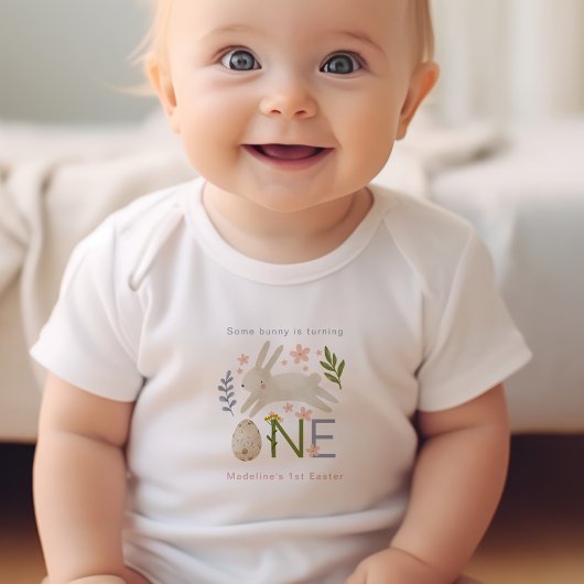 Some Bunny Is One Girl's 1st Easter Verjaardag Romper