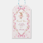 Some Bunny is One Roze Strik Gingham 1e Verjaardag Cadeaulabel (Voorkant)