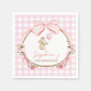 Some Bunny is One Roze Strikte Konijn Eerste Verja Servet