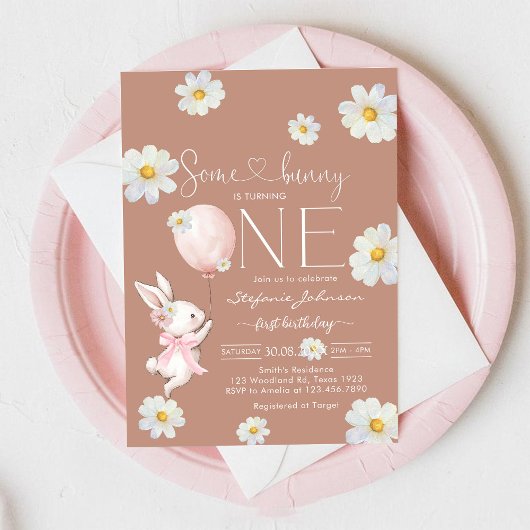 Some Bunny Little Bunny First 1st Birthday  Kaart