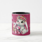 Some Bunny Loves Me Whimsical Spring Personalized  Mok (Midden)