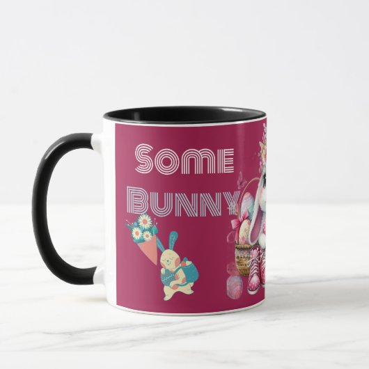 Some Bunny Loves Me Whimsical Spring Personalized  Mok (Links)