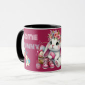 Some Bunny Loves Me Whimsical Spring Personalized  Mok (Voorkant links)