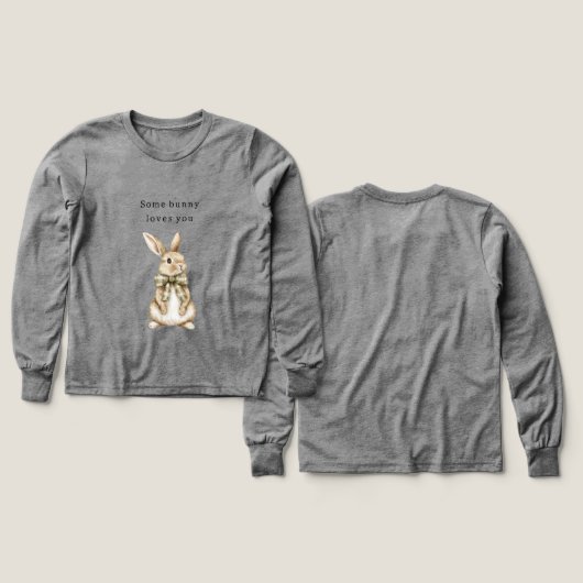 Some Bunny Loves You Green Bow Easter (Motif recto et verso)