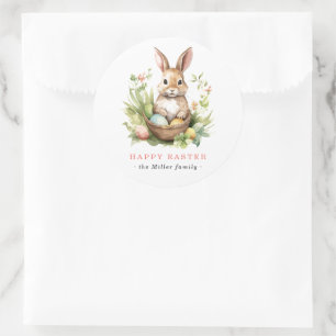 Some Bunny Loves You Lentebloem Paas Konijn Ronde Sticker