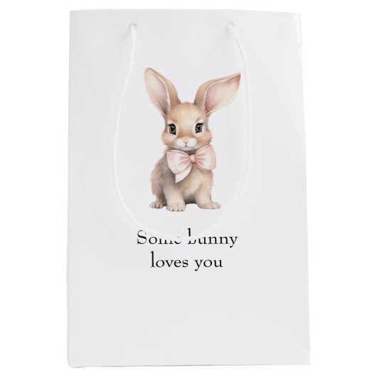 Some Bunny Loves You Medium Cadeauzakje (Voorkant)