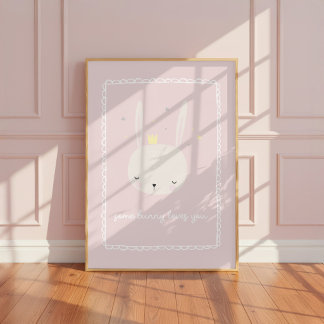 Some Bunny Loves You Meisjeskamer Nursery Kunst Poster