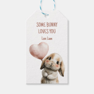 Some Bunny Loves You met Hart Ballon Cadeaulabel