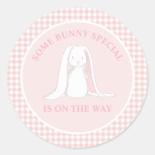 Some Bunny Special is onderweg Baby Shower Ronde Sticker