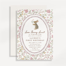 Some Bunny Sweet Floral Bunny Eerste Verjaardag