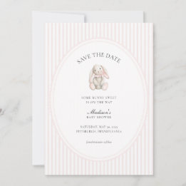 Some Bunny Sweet Roze Baby Shower Save the Date  Kaart