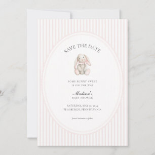 Some Bunny Sweet Roze Baby Shower Save the Date  Kaart