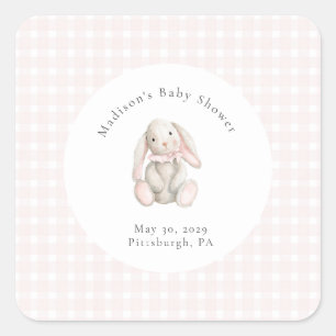 Some Bunny Sweet Roze Baby Shower Vierkante Sticker