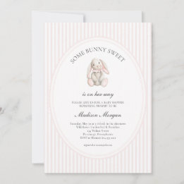 Some Bunny Sweet Roze Meisje Baby Shower  Kaart