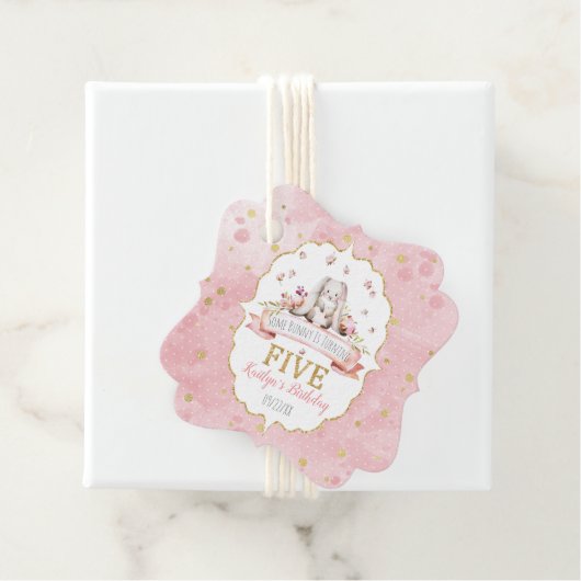 Some Bunny viert vijfde verjaardag Bedankjes Labels (In situ)