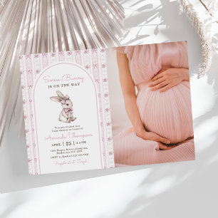 Some Bunny Vintage Konijn Baby Shower Foto Kaart