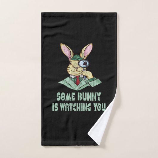 Some Bunny vous observe Père Noël de Pâques (Serviette à main)