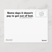 Some days it doesn't pay to get out of bed briefkaart (Achterkant)