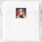 Some like it hot Pop Art Vierkante Sticker (Tas)