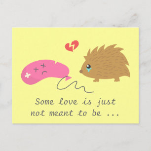 Some Love is not meant to be, funny hedgehog Briefkaart