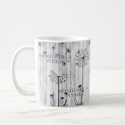 Some see a weed. Some see a wish. Dandelions Koffiemok (Links)