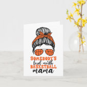 Somebody's Loud Mouth Sketll Mama Messy Bun Mom Fu Kaart (Gele Bloem)