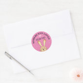 Somebunny Aime You Pink Personnalisé Sticker Bunny (Enveloppe)