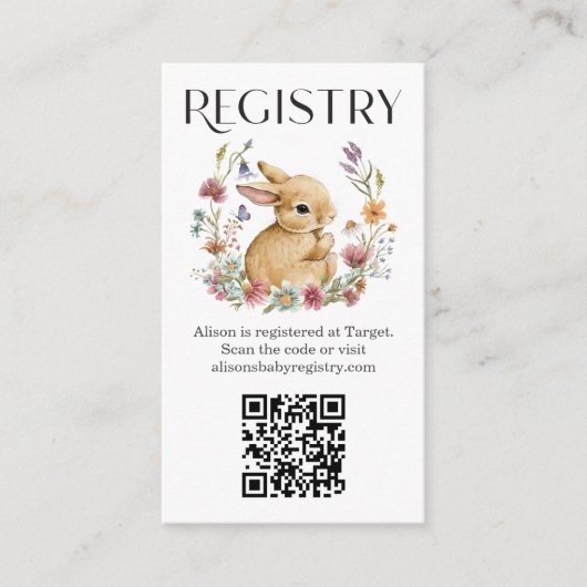 Somebunny Baby shower Registry Enclosure Kaarten (Voorkant)