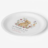 Somebunny Baby Shower Wilde Bloemen Papieren Borde Papieren Bordje (Gekanteld)