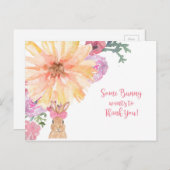 Somebunny Bedankt Briefkaart - Verjaardag of Pasen (Voorkant / Achterkant)