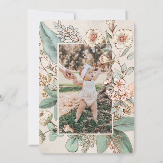 Somebunny is Turning One 1st Birthday Invitation Kaart (Achterkant)