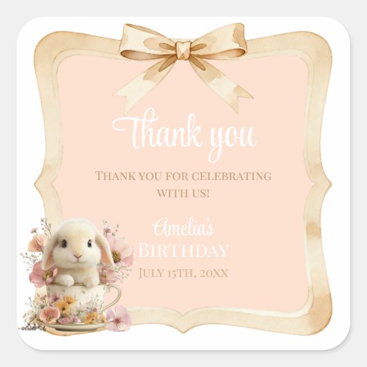 Somebunny is Turning One Favor Stickers (Devant)