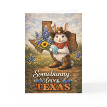 Somebunny Loves Texas Pasen Wenskaart