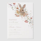 Somebunny op weg naar Easter Wildflower baby showe Vellum Uitnodigingen (Voorkant)