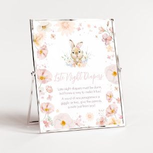 Somebunny Rabbit Baby shower Late Night Luiers Poster