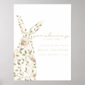 Somebunny Spring Easter Floral Baby shower Poster (Voorkant)