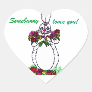 SOMEBUNNY VOUS AIME les autocollants cardiaques
