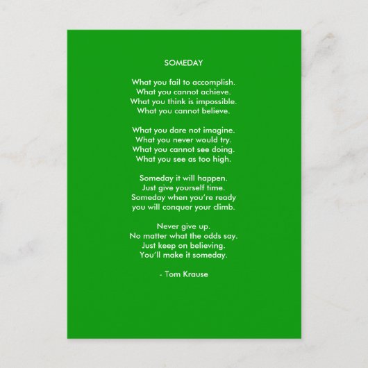 Someday Briefkaart (Voorkant)