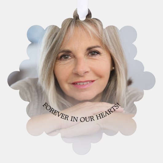 Someone In Heaven Cardinal Greenery Photo Ornament Kaart (Achterkant)